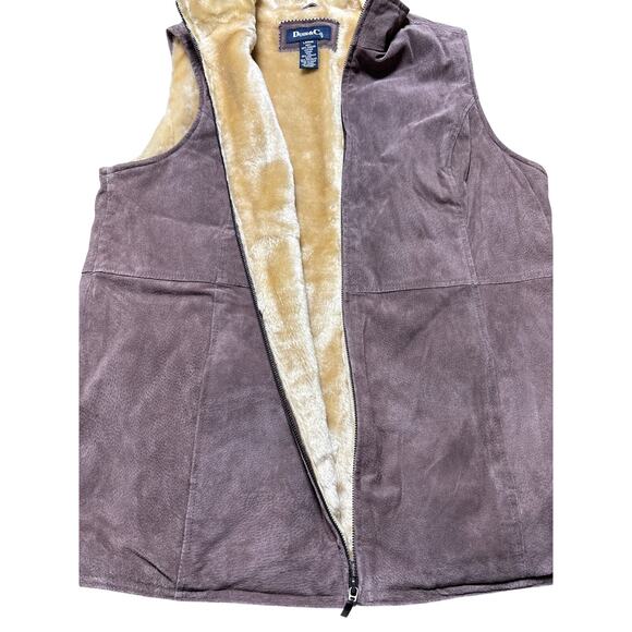 Denim&Co Jackets & Blazers - Vintage Denim & Co Suede Shearling Vest Brown Large